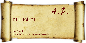 Alt Pál névjegykártya