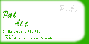 pal alt business card